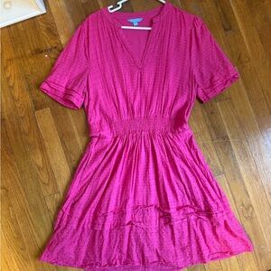 Draper James Vibrant Pink V-Neck Dress